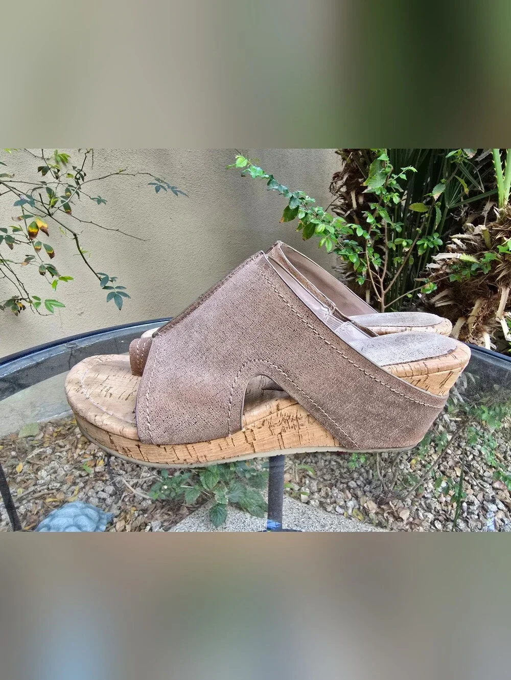 Donald J. Pliner Leather Tan Wedge Sandals, 8M